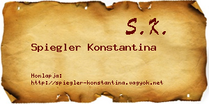 Spiegler Konstantina névjegykártya